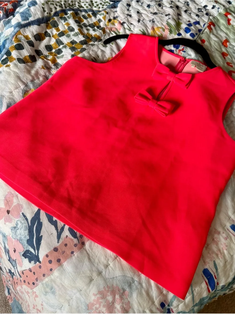 Kate Spade New York Coral Red Bow Front Sleeveless Top Size 8